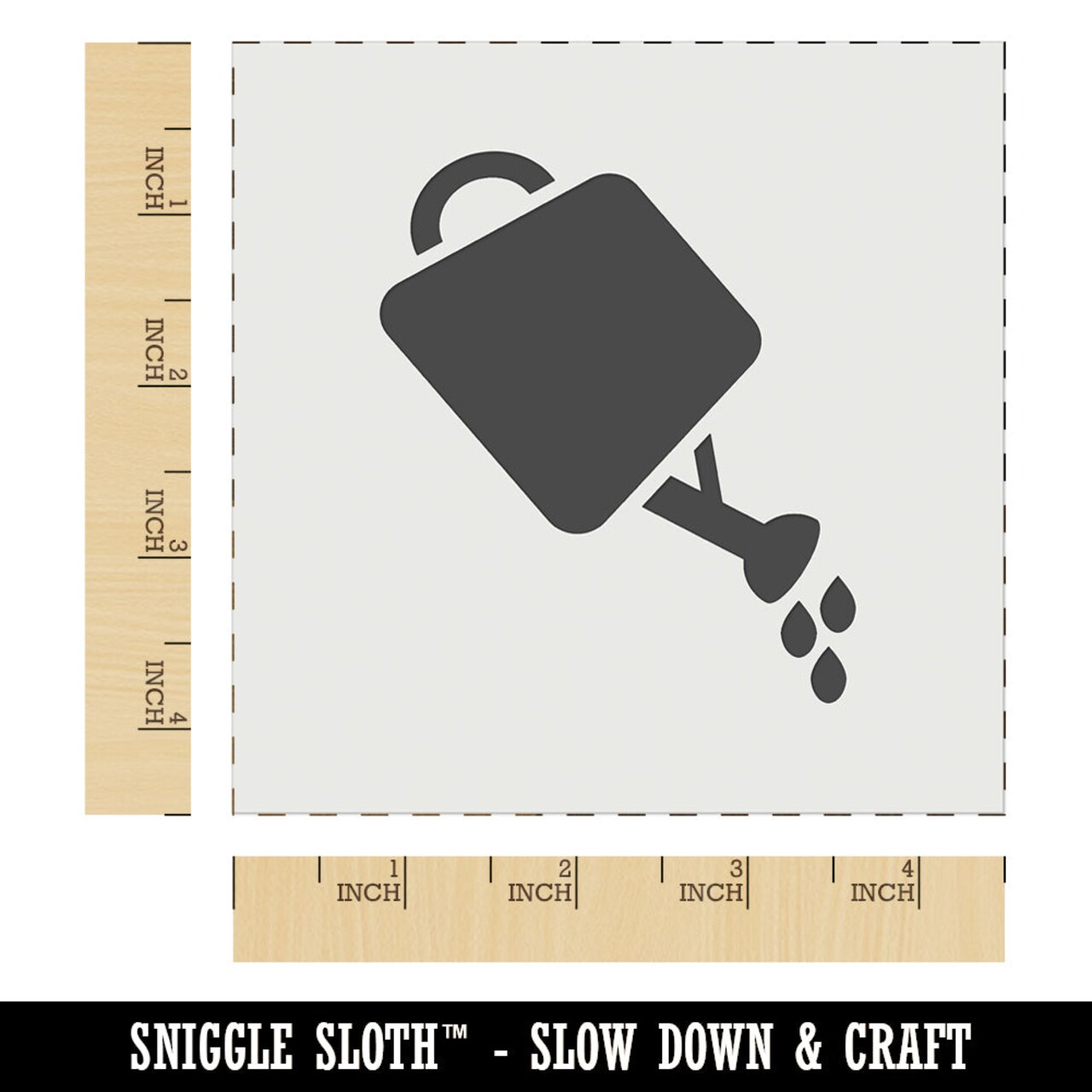 Watering Can Gardening Plants Solid Wall Cookie DIY Craft Reusable Stencil